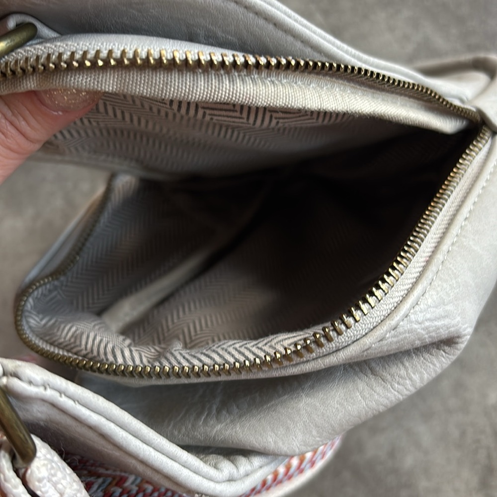 Light Gray Crossbody Bag with Fall Strap - Picture 4 of 5